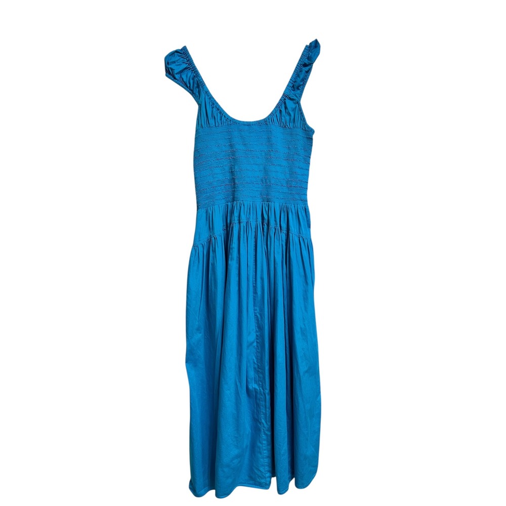 LA LIGNE women's Vivian Blue Smocked Bodice Tiered Maxi‎ Dress size XXL